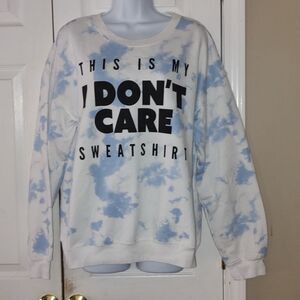 Juniors Wound Up blue whote tie dye sweatshirt Sz XL (15-17)